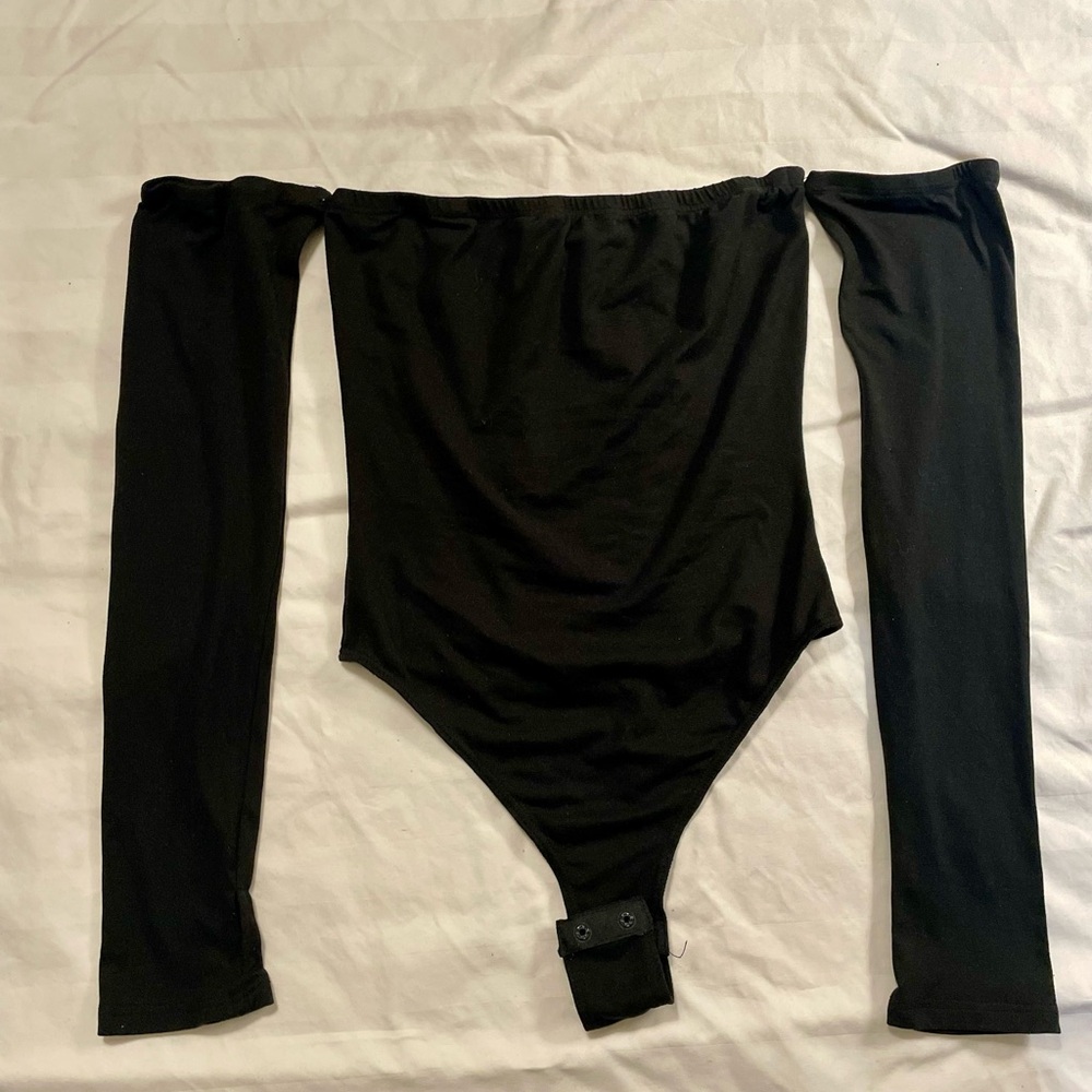 Black Off-Shoulder Bodysuit
